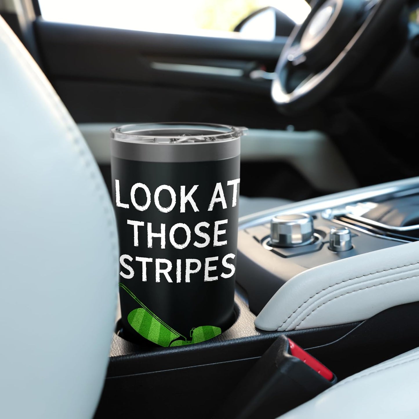 Look at Those Stripes Funny Lawn Mowing Grass Lawn Mower Dad Stainless Steel Insulated Tumbler