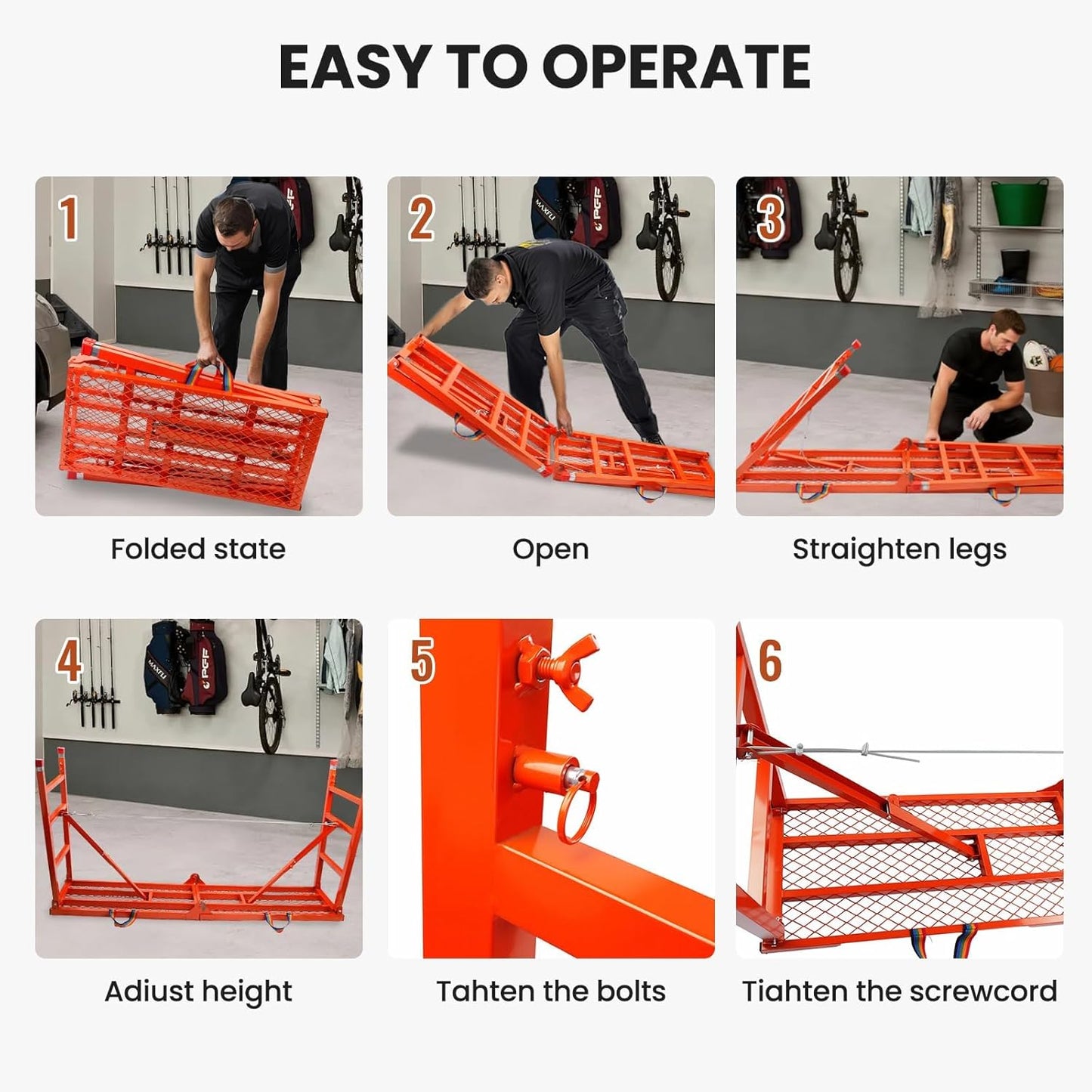 Foldable Scaffolding Platform, 70.8x15.2x36.2-62 Inch Portable Work Pl