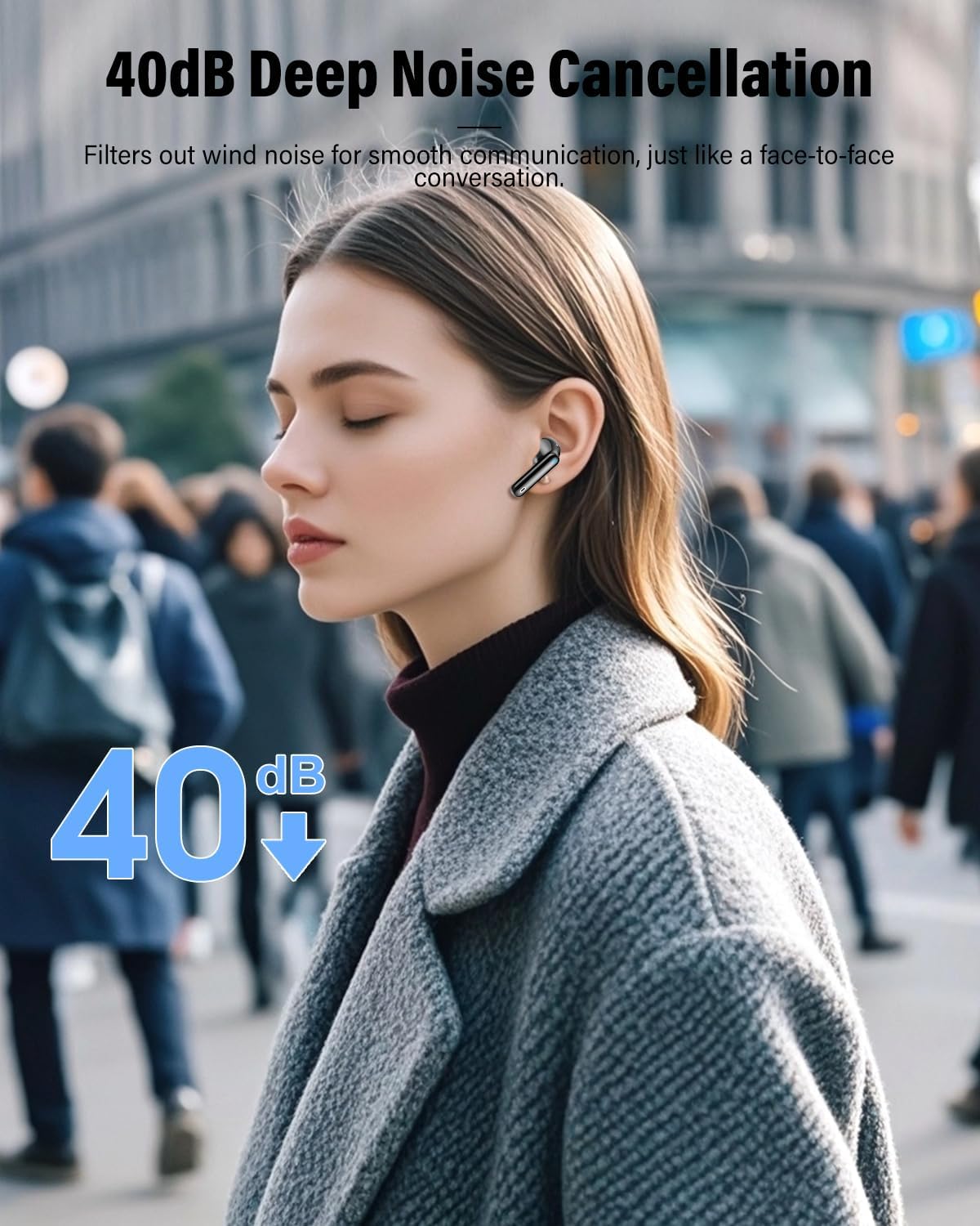 Wireless Earbuds, Bluetooth 5.4 Headphones Bass Stereo, Ear Buds with 