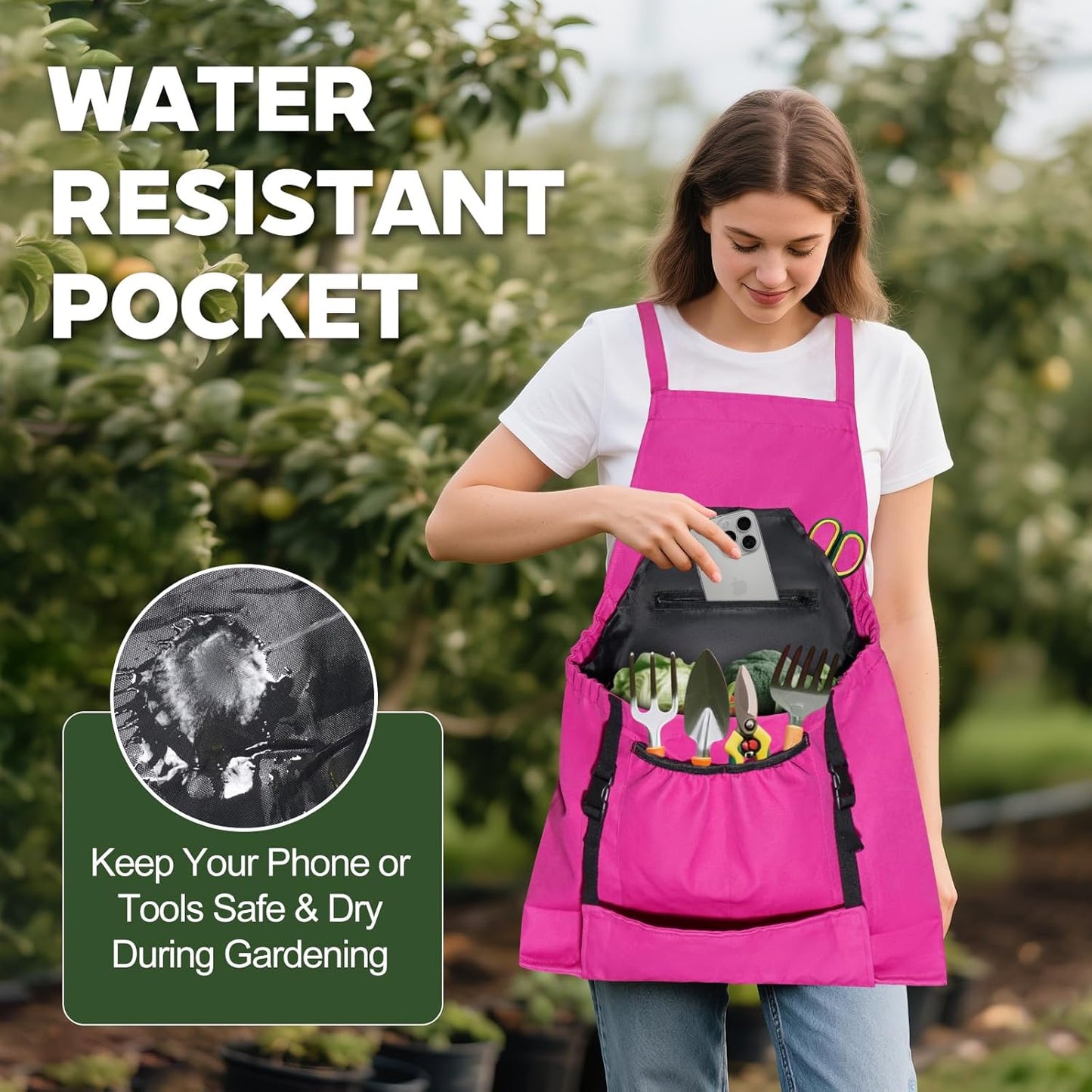 Gardening Apron,Canvas Garden Apron with Pockets for Women and Men,Harvest Apron,Gifts for Gardeners