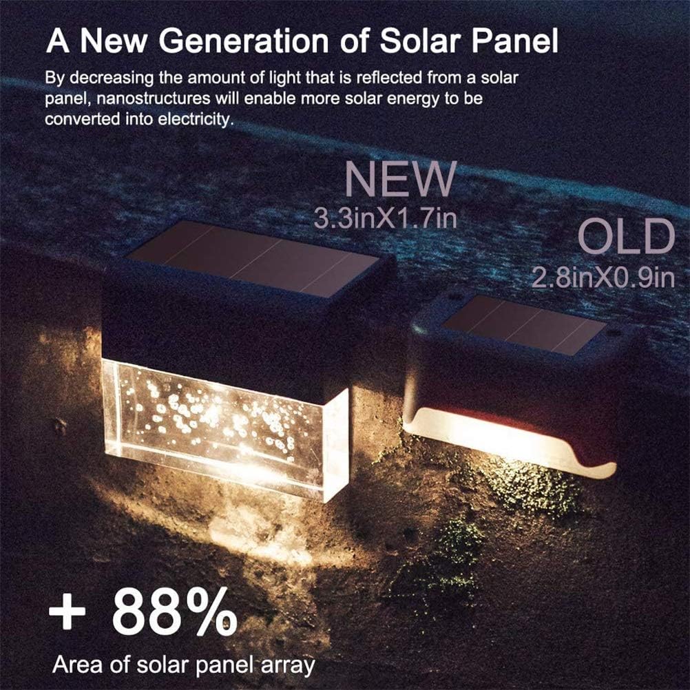 Wall Light Solar Light Deck Light Fence Light Solar LED Light Outdoor Garden Lights Outdoor Street Lamp Stair Lights Step Lights (Size : 4Pcs) (2Pcs)
