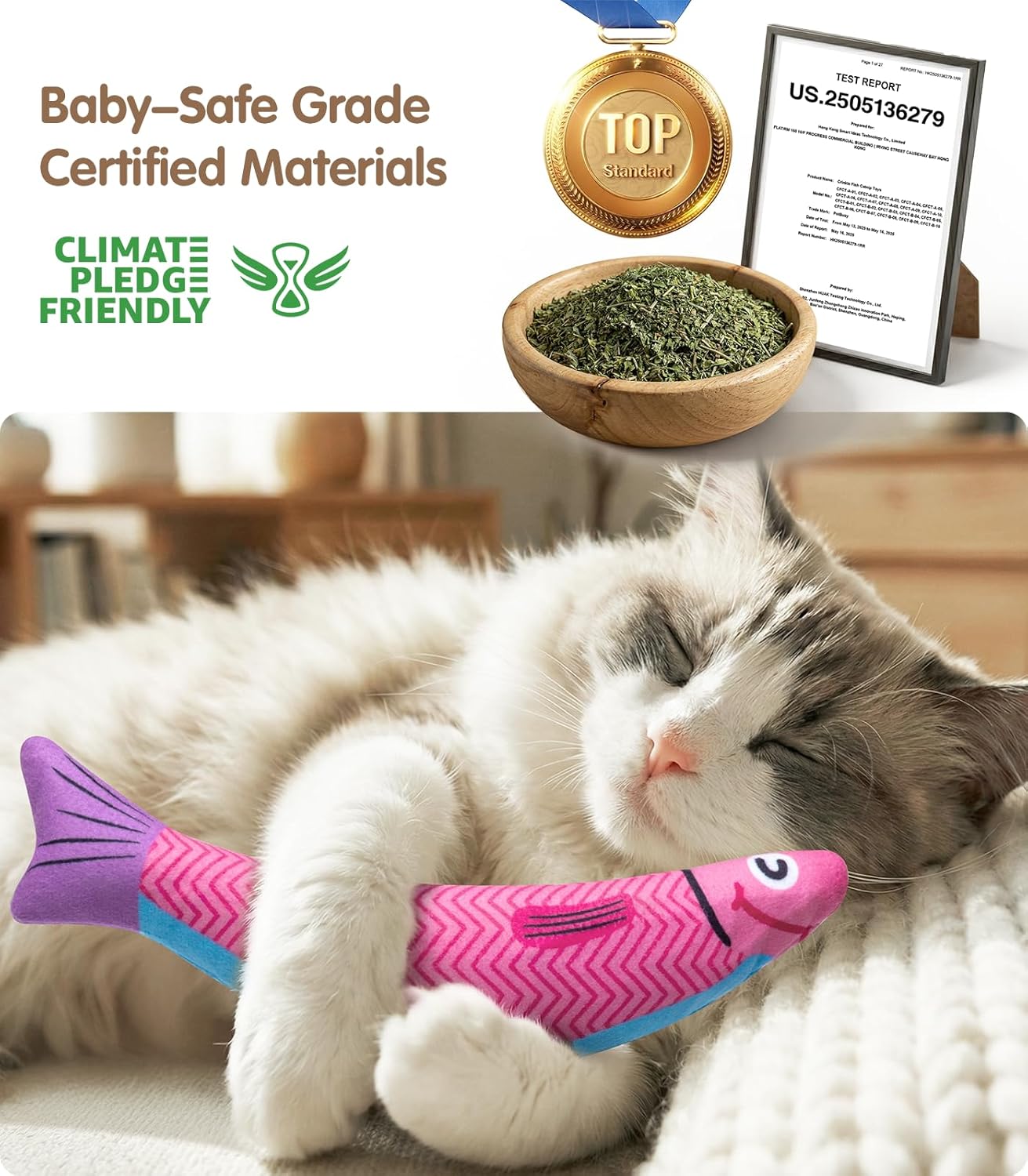 PetBusy Cat Toys with[5000mg A+Natural Catnip &Silvervine] [Baby Grade