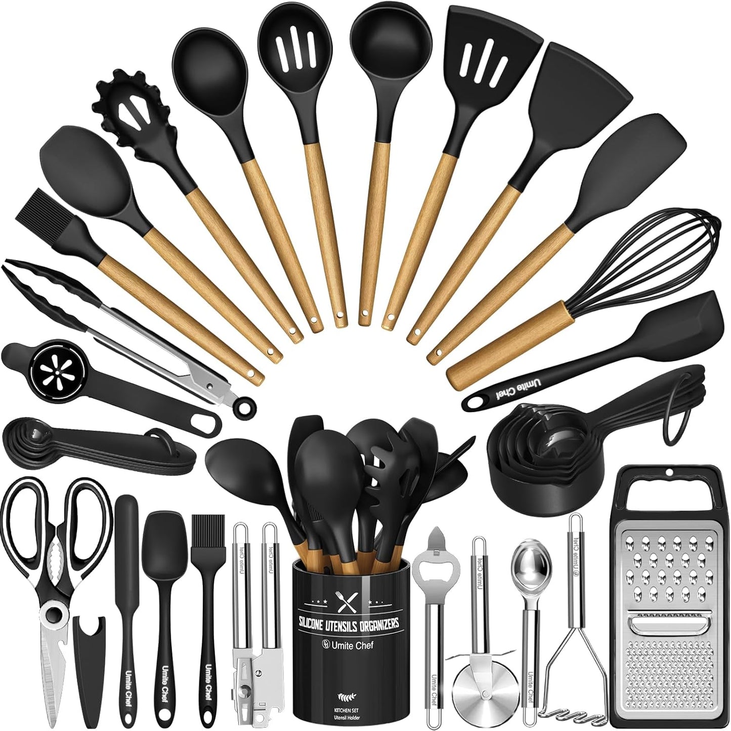 Kitchen Utensils Set- 34PCS Silicone Cooking Utensil with Holder, Umit
