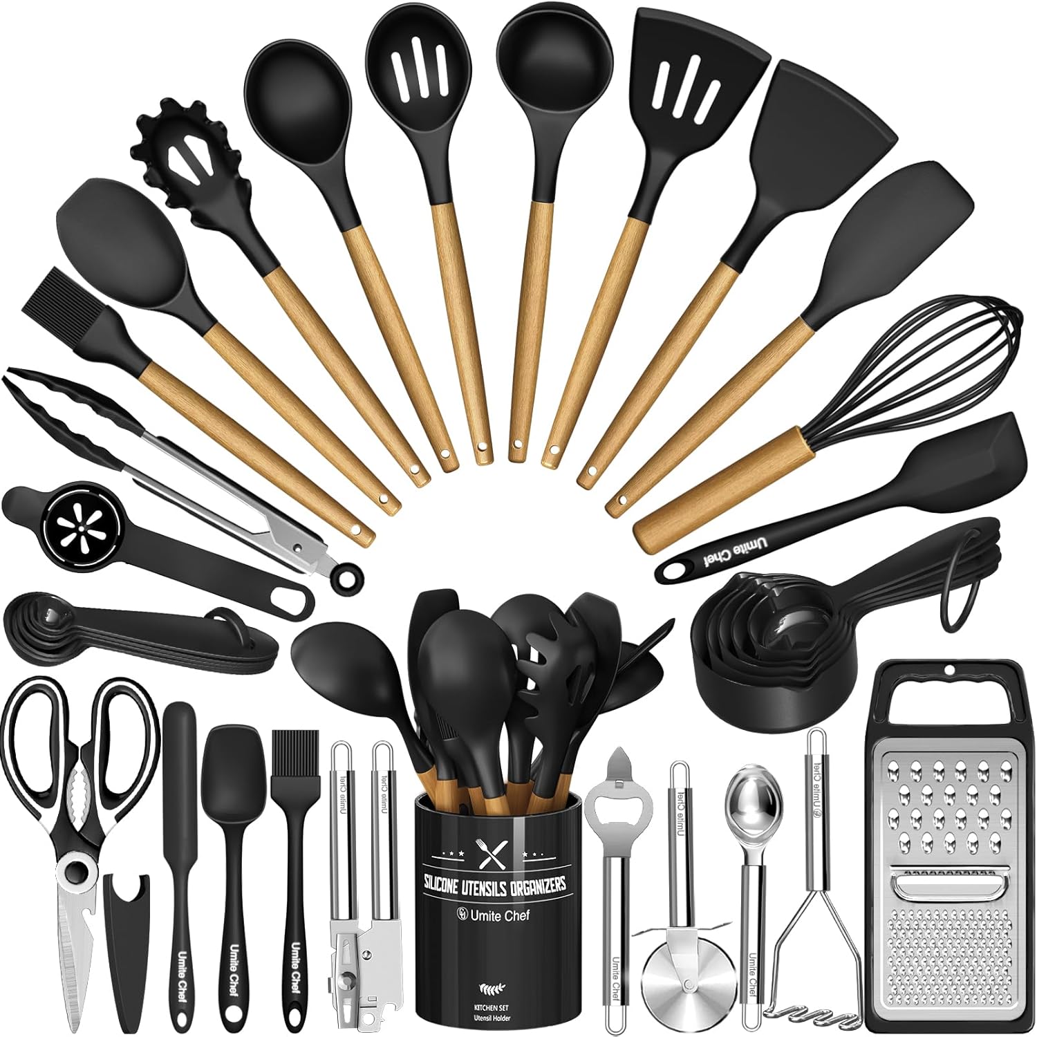 Kitchen Utensils Set- 34PCS Silicone Cooking Utensil with Holder, Umit