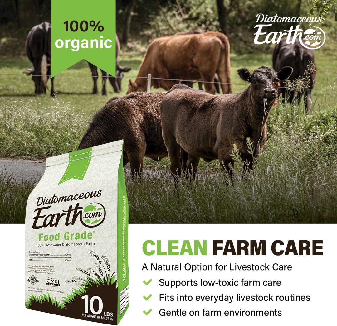 DiatomaceousEarth Food Grade Diatomaceous Earth – 10lb | 100% Organic, All-Natural Powder | Safe for Humans & Pets | OMRI Listed for Organic Use