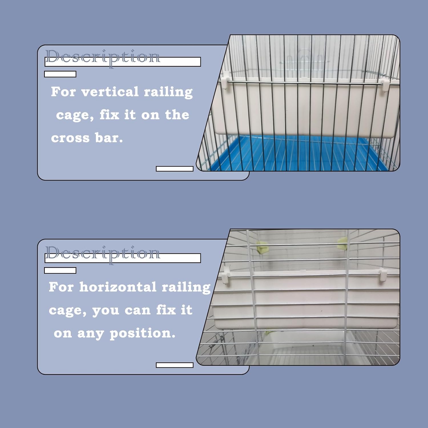 IBWell 2 Pack Bird Feeder for Cage Bird Food Bowl Parakeet Feeder Bird