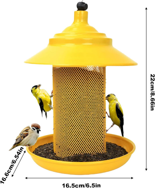 Heavy Duty Finch Feeder, Metal Mesh Feeder, 10 Inch Bird Dispenser wit