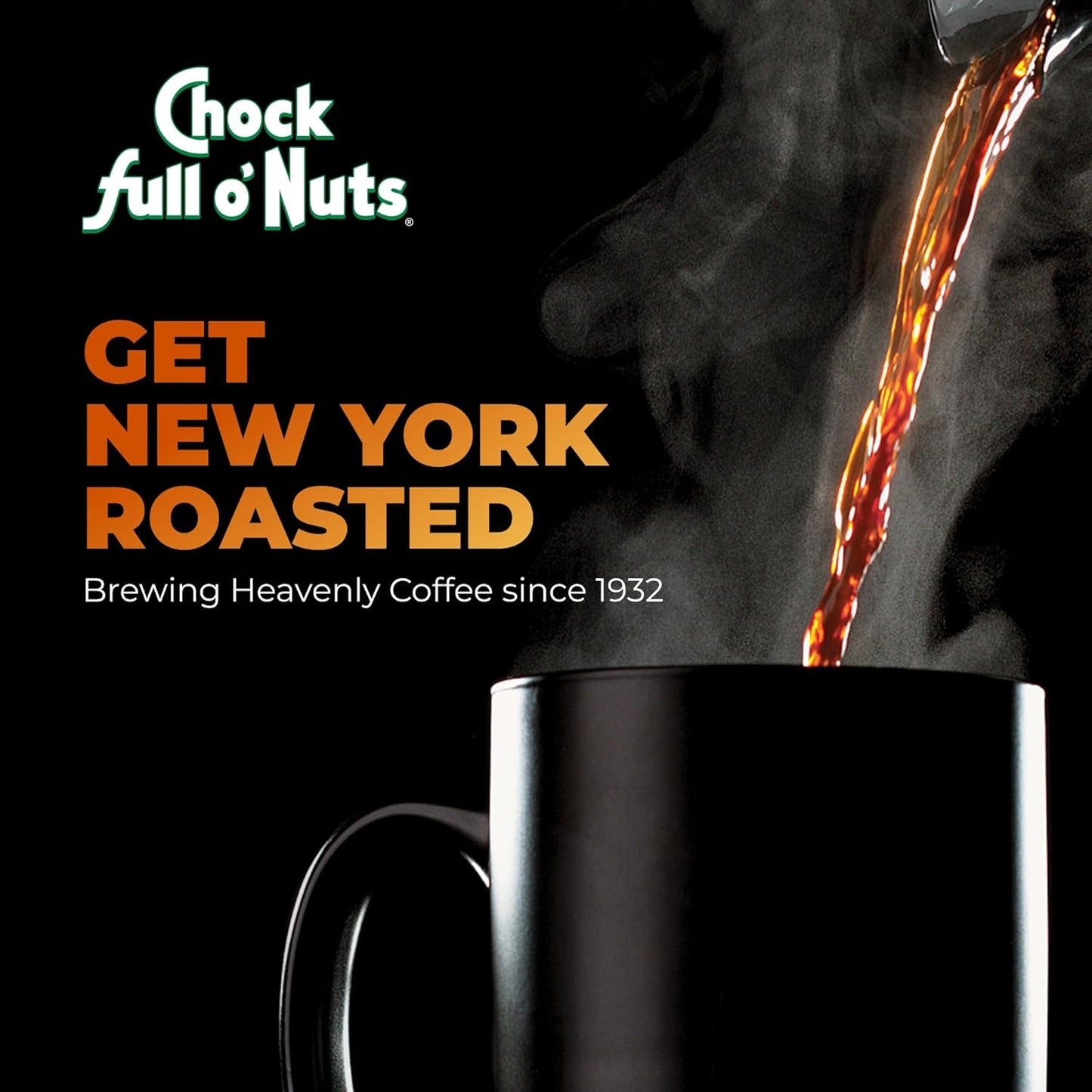 Chock Full o' Nuts Heavenly Original Keurig K-Cup Pods for Keurig Brewers – Premium Arabica, Medium Roast – Single Serve – 1 Pack of 32 K-Cup Pods