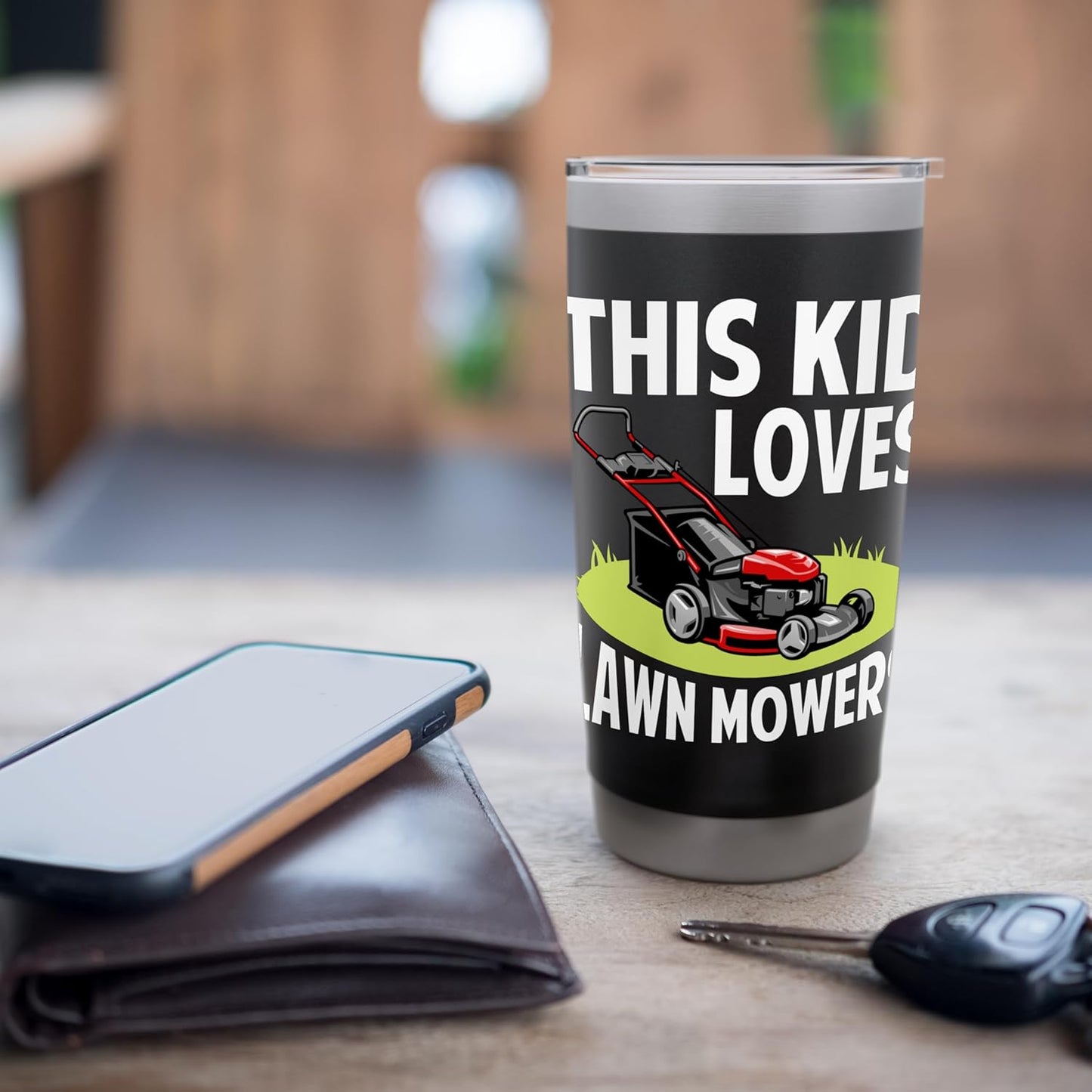 This Kid Loves Lawn Mowers Yard Work Design For Boys Girls Stainless Steel Insulated Tumbler