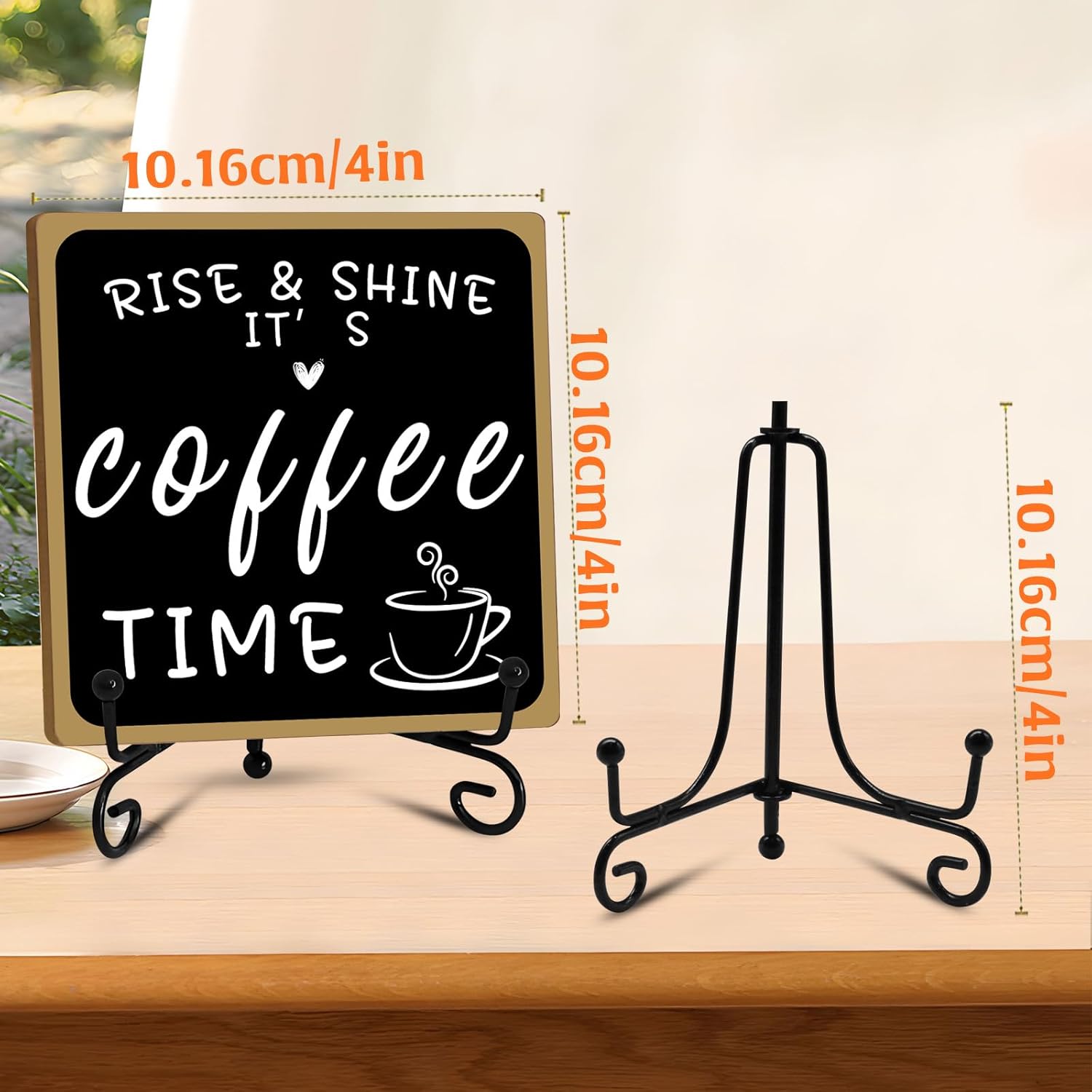 Wooden Coffee Bar Sign Coffee Bar Decor, Coffee Bar Decorations Black 
