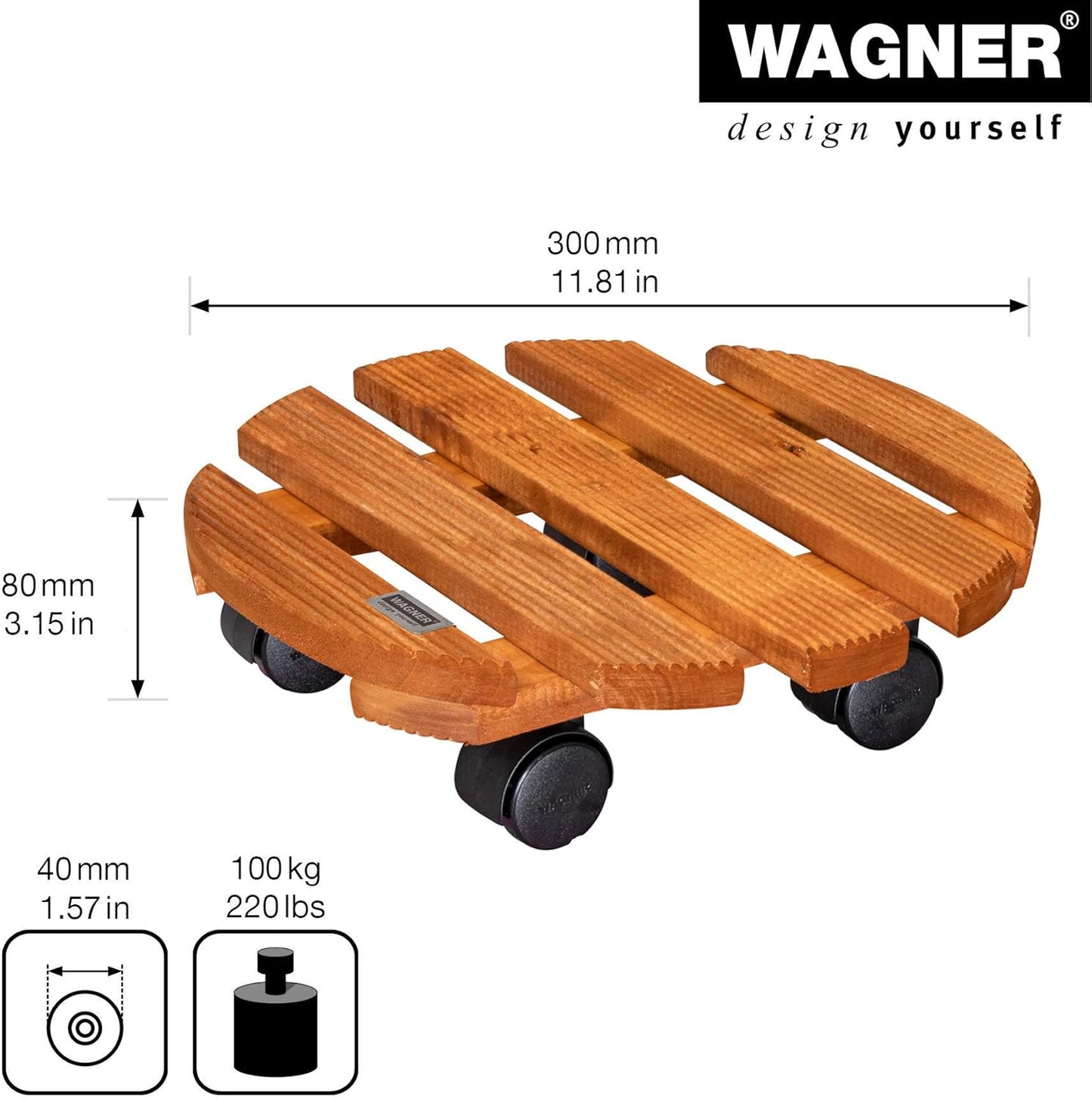 Wagner System 20018201 Multi-Roller Country Gardening Wagon, Chestnut