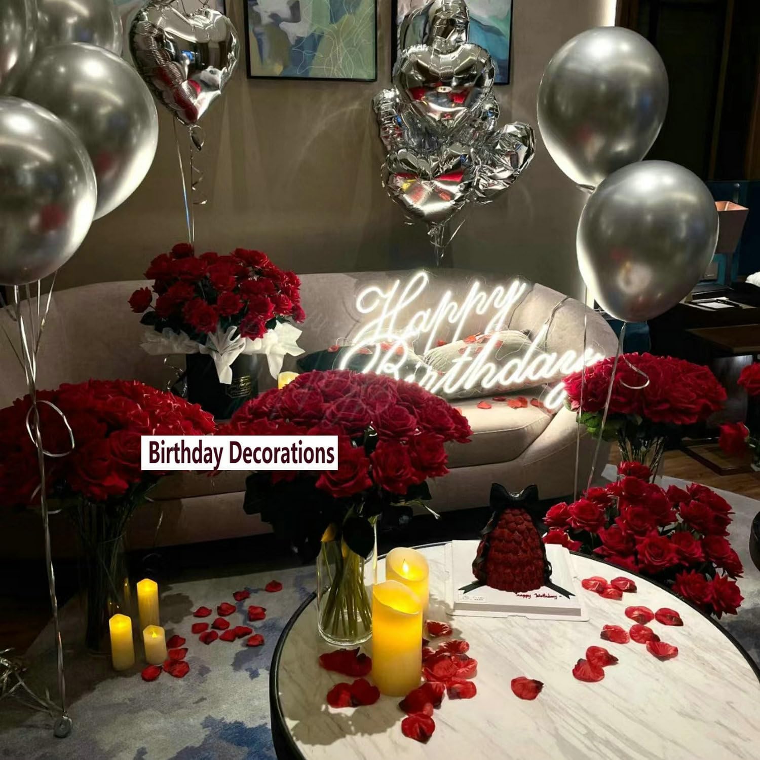 CODE FLORIST 2200 PCS Dark-Red Silk Rose Petals for Romantic Night,Wed