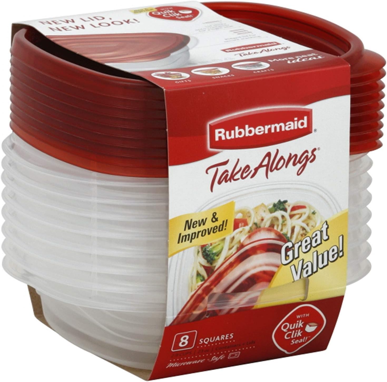 Rubbermaid 7F58 8-Piece TakeAlongs Food Storage Container Set, Sandwic