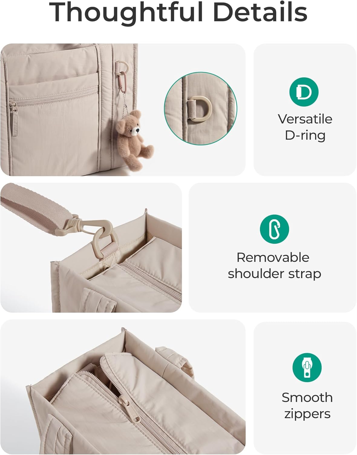 BAGSMART Boxy Tote Bag for Women, Crossbody Bag with Zipper, Crush Bow