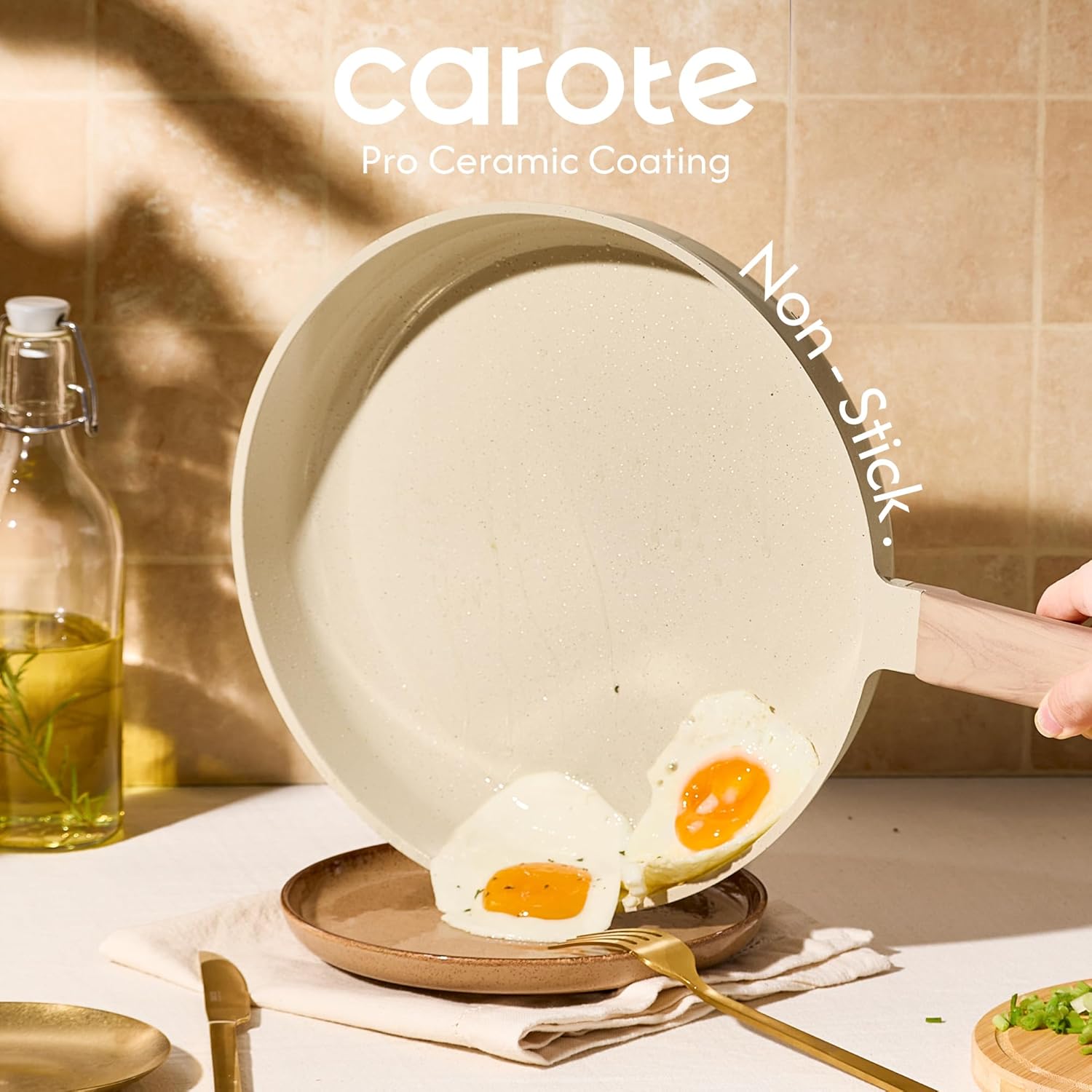 CAROTE 14Pcs Pots and Pans Set Non stick, Ceramic Cookware Set, Non-to