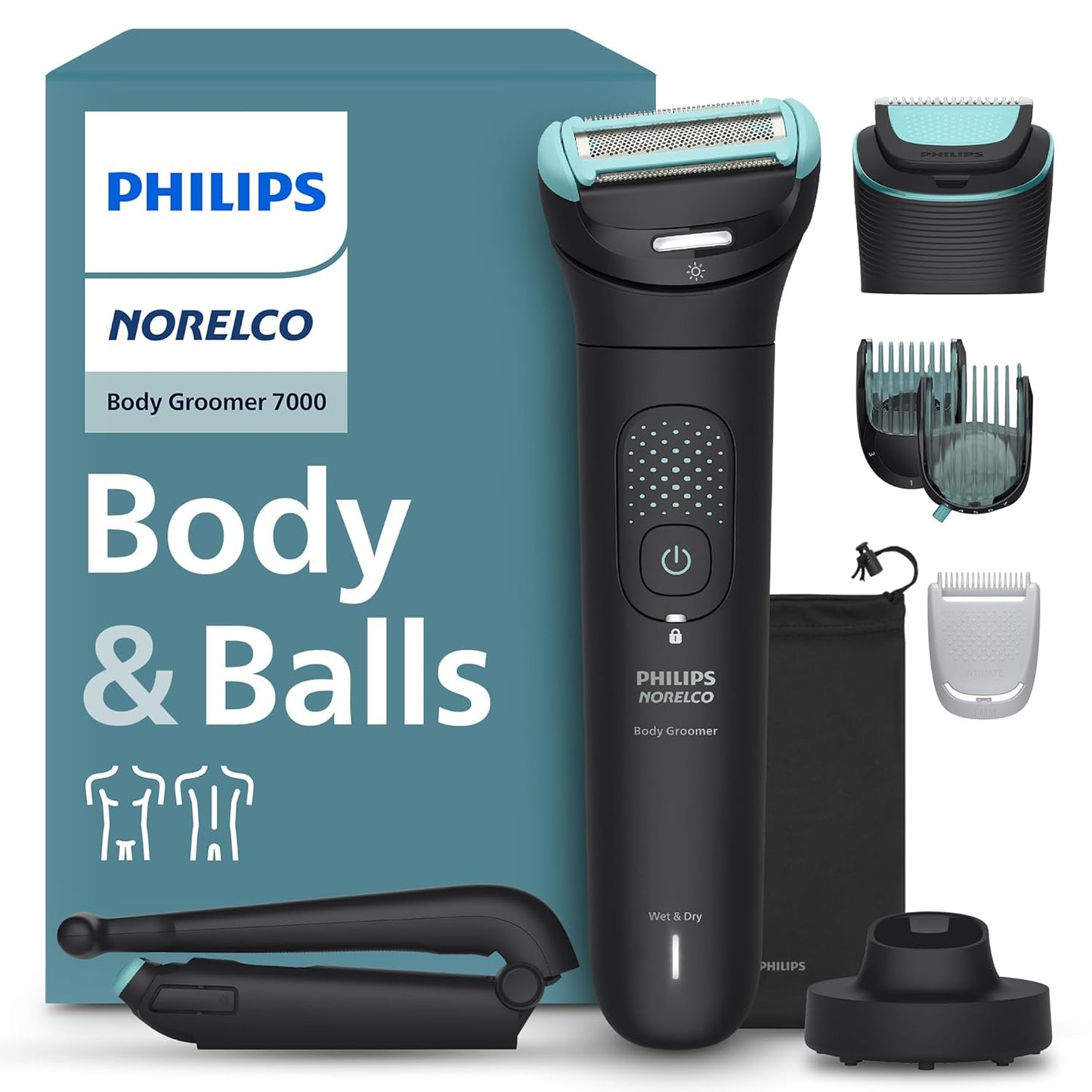 Philips Norelco Body Groomer 7000 Series, Men's Whole Body Groomer, Co