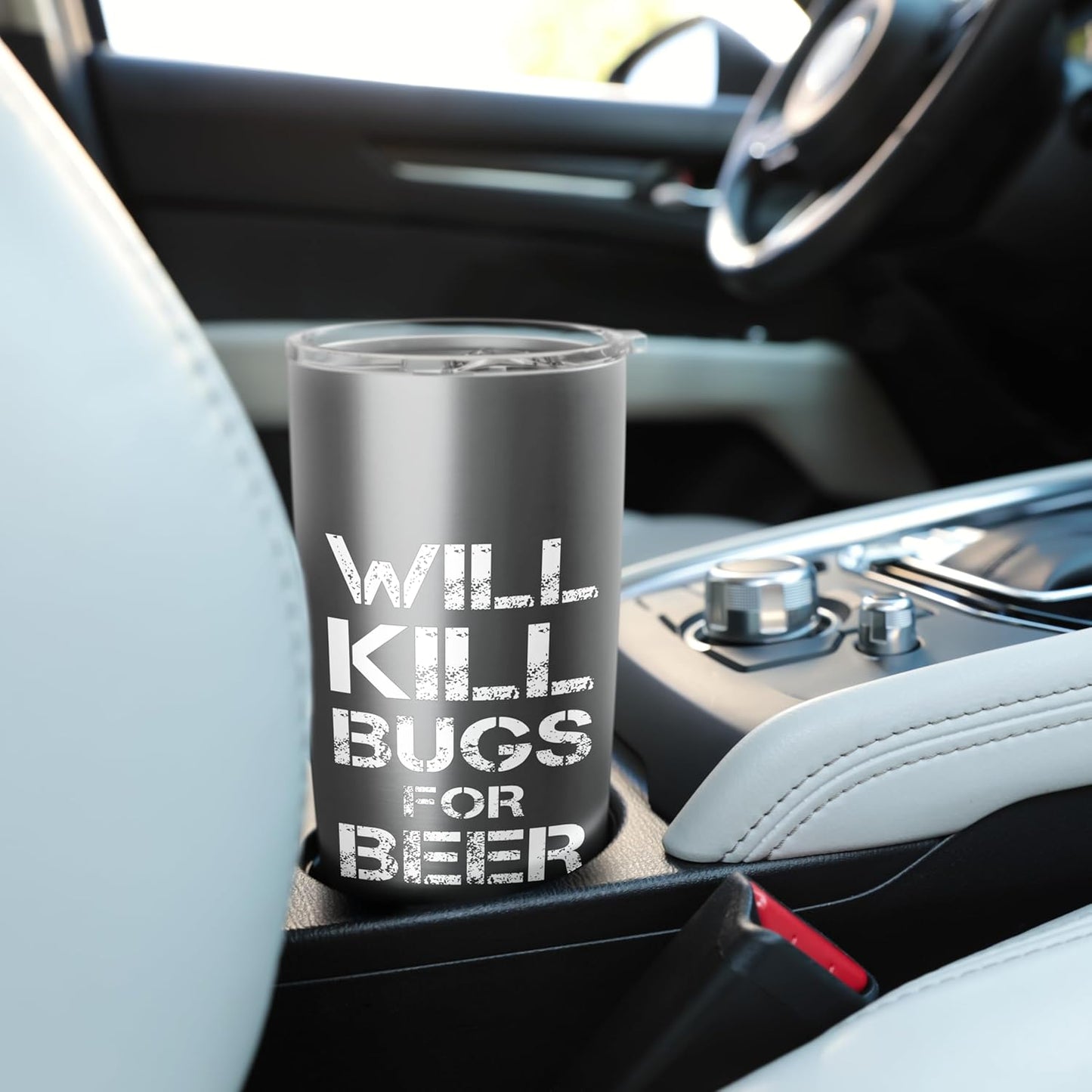 Will Kill Bugs For Beer Exterminator Pest Control Services Stainless Steel Insulated Tumbler