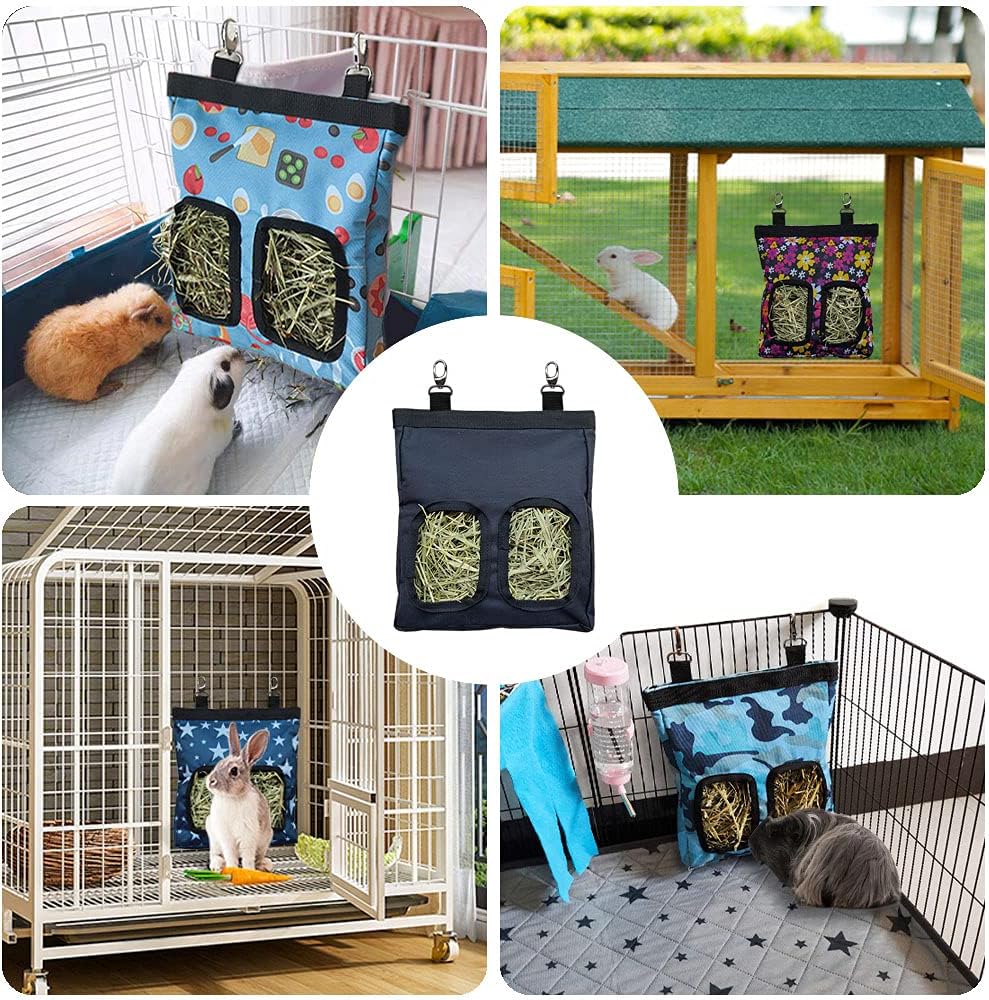 Guinea Pig Hay Feeder, Hanging Rabbit Hay Feeder Bag for Guinea Pigs B