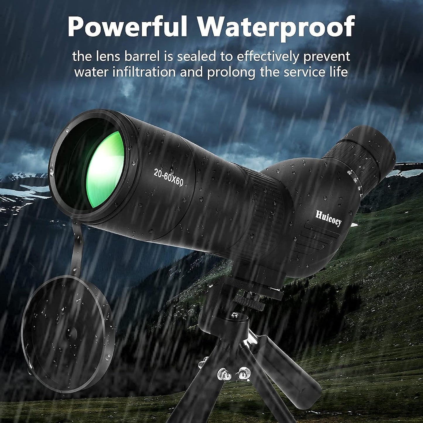 HUICOCY Spotting Scopes, 39-19m/1000m Spotting Scopes with Tripod, FMC Lens, BAK4 45 Degree Angled Eyepiece, Fogproof Scope with Phone Adapter, Carry Bag, Bird Watching Wildlife Scenery