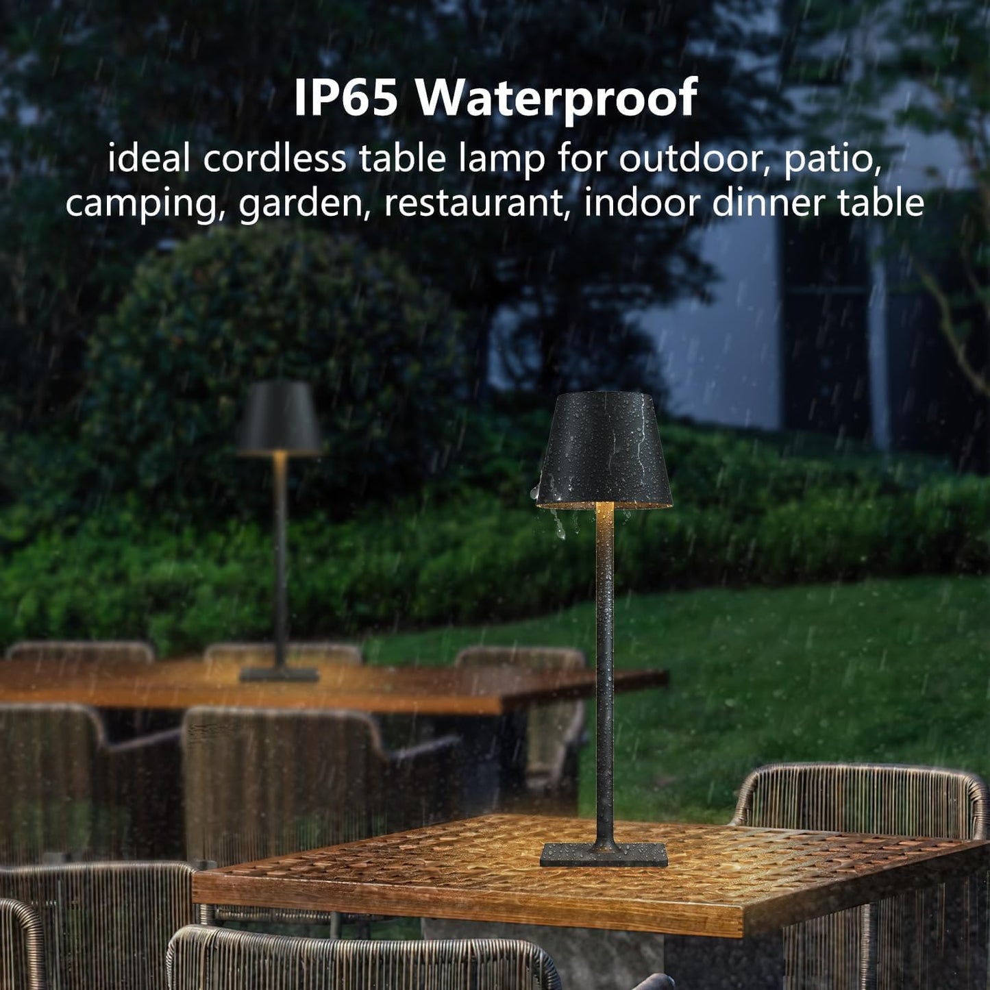 Cordless Table Lamps, Outdoor Solar LED Lamp, 4000mAh Rechargeable Bottle Lamp, Touch RGB Color Stepless Dimming Light for Bedroom, Restaurants, Patio, Camping,Bar Black