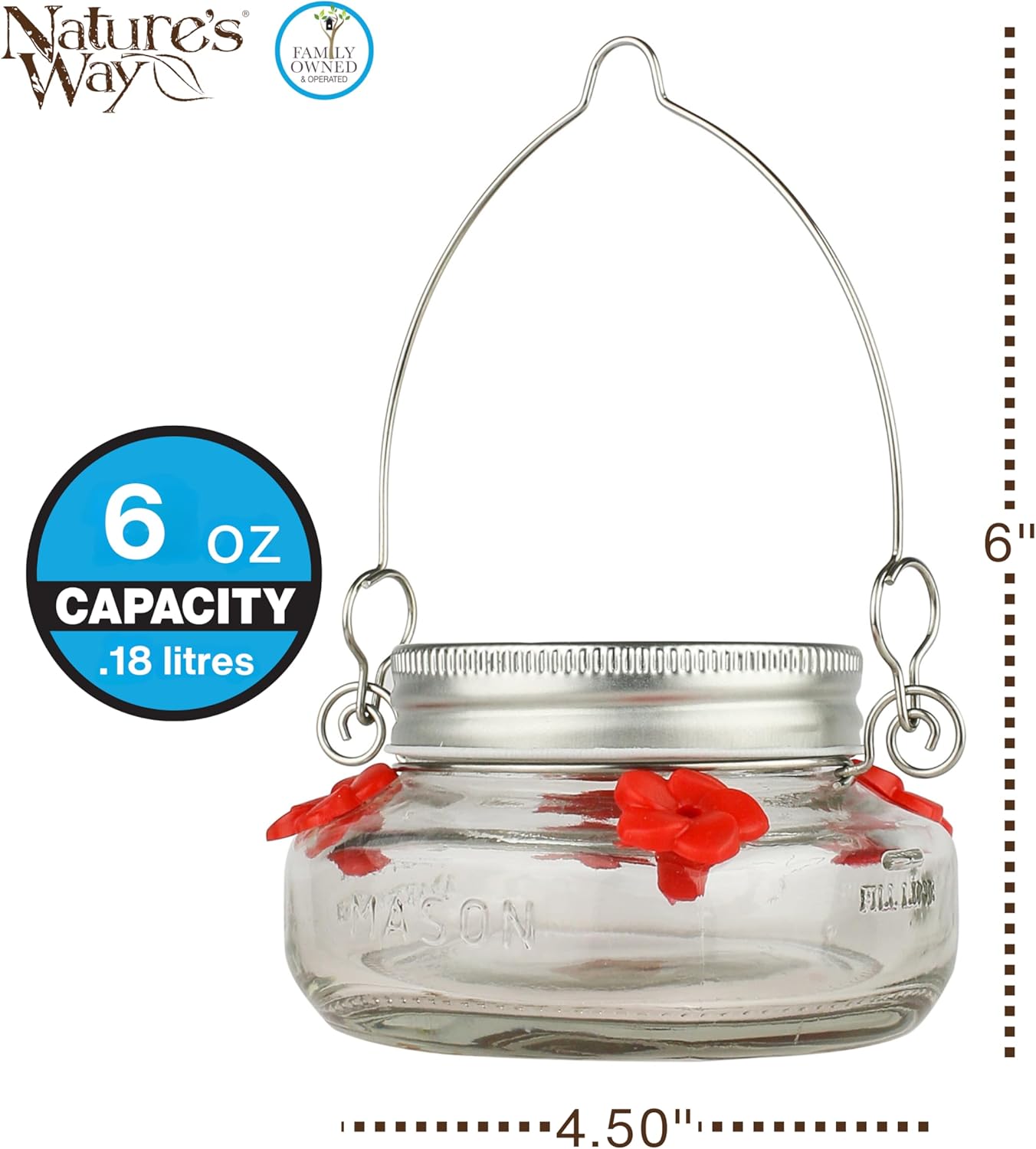 Nature's Way Bird Products MJF1 Nature's Way Mason Jar Hummingbird Dis