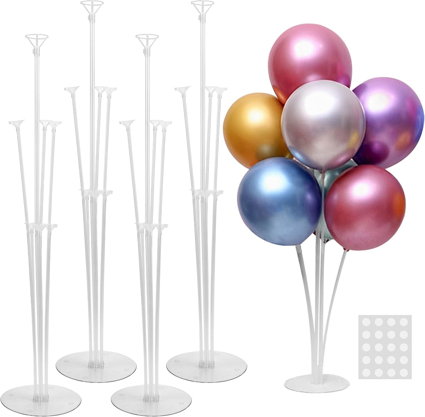 JOYYPOP 4 Sets Balloon Stand Kit For Table, Balloon Sticks with Base B