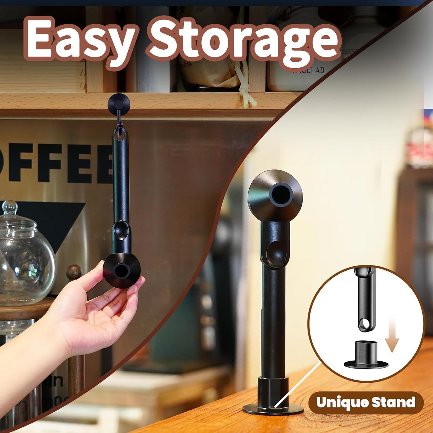 Coffee Scoop with Funnel for Ground Coffee, Protein Powder & Tea, for 