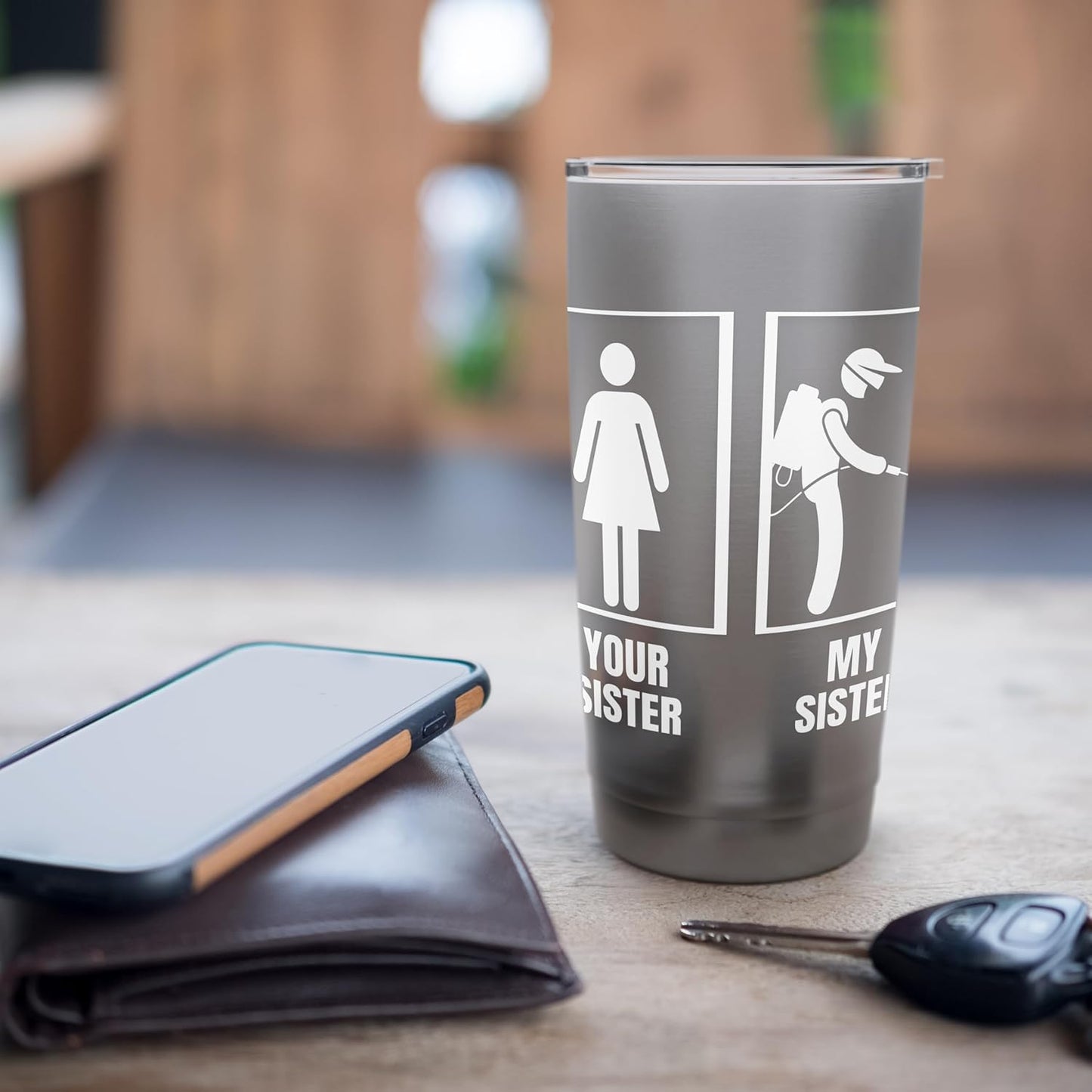 Pest Control Your Sister My Sister Funny Exterminator Stainless Steel Insulated Tumbler