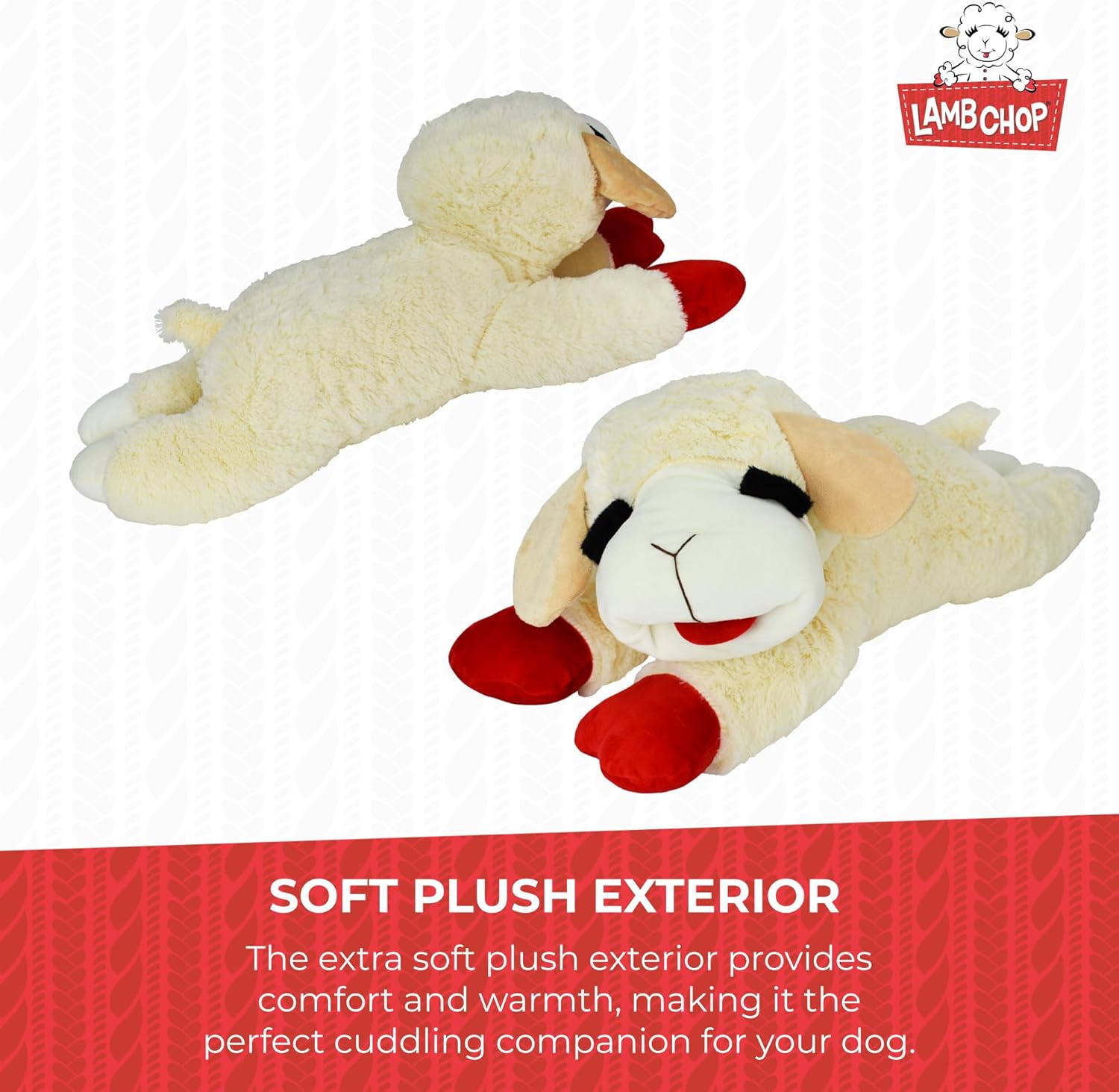 Multipet Lamb Chop Dog Plush Toy - Squeaky Toy for All Dogs - Extra So