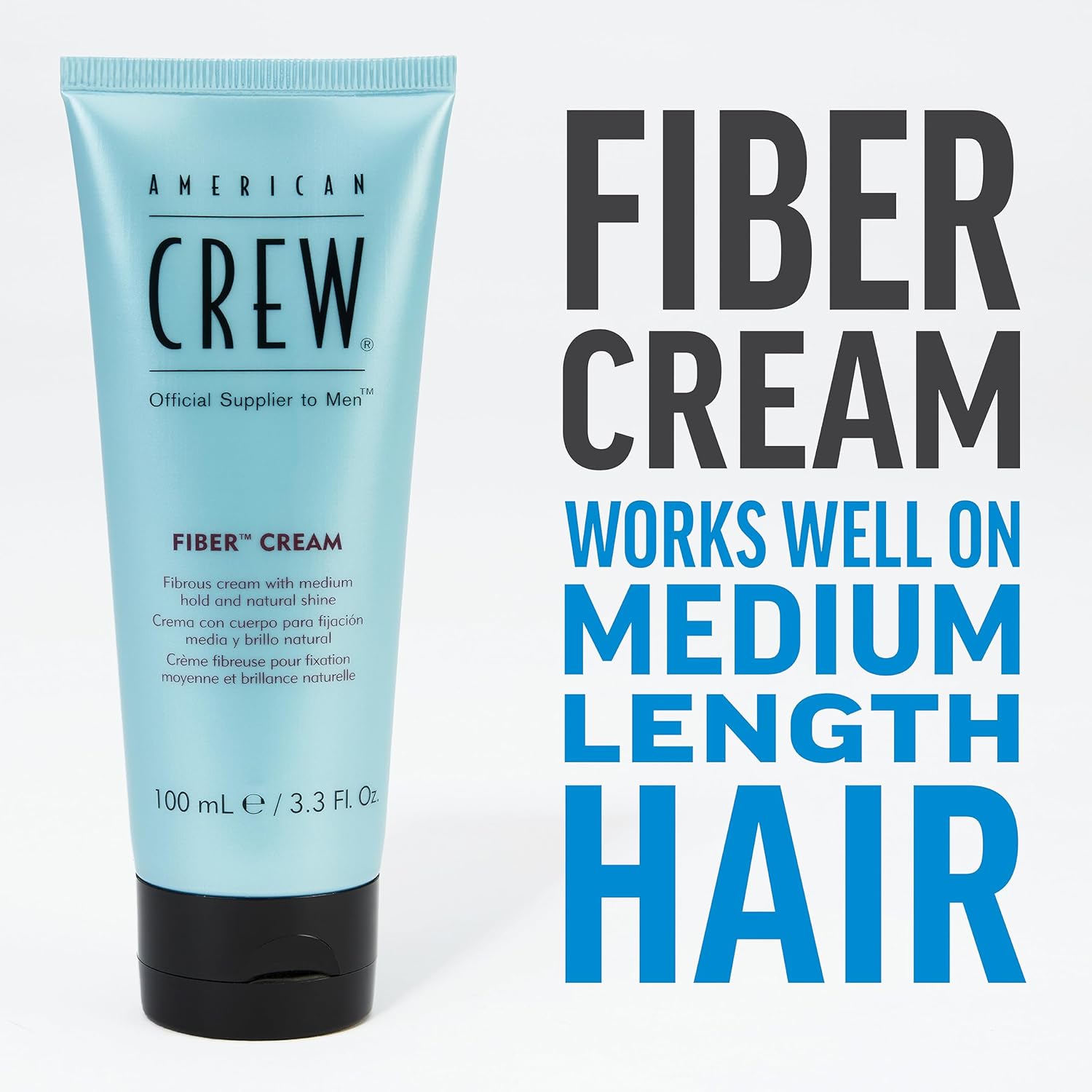American Crew Men's Fiber Cream, Like Hair Gel with Medium Hold & Natu