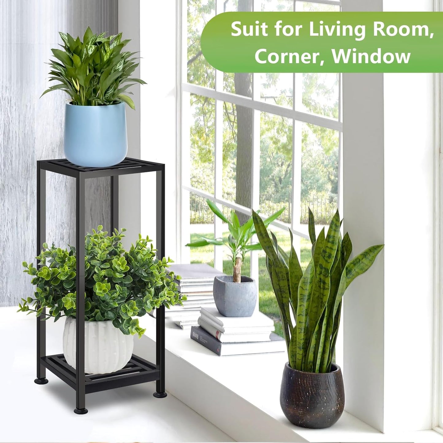 Plant Stand Indoor Outdoor Heavy Duty Wrought Iron Pedestal Stands Met