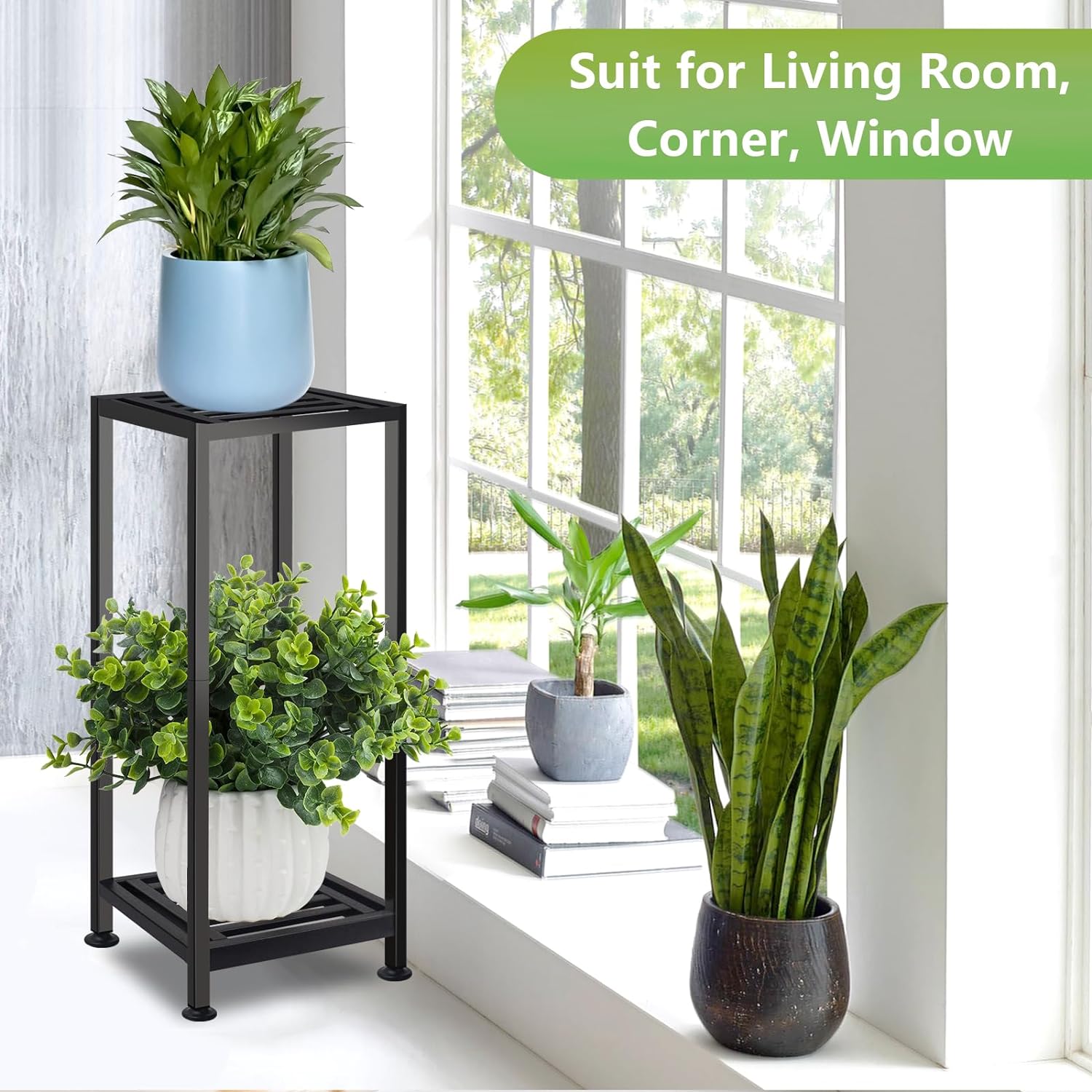 Plant Stand Indoor Outdoor Heavy Duty Wrought Iron Pedestal Stands Met