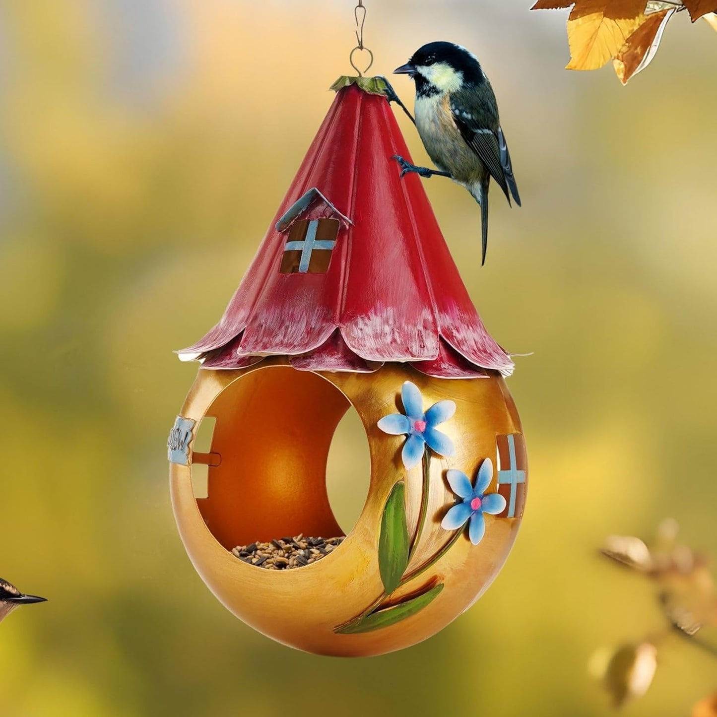 Muldale Solar Bird Feeder - Light Up Hanging Bird Feeders - Cute Fairy