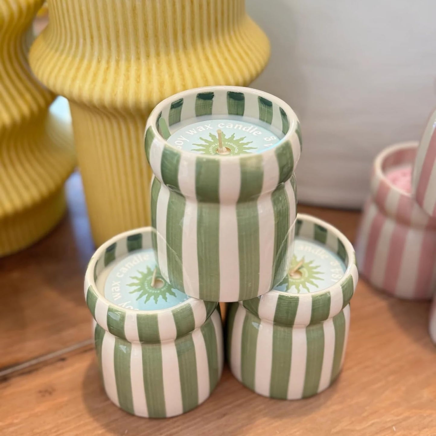 Paddywax Cabana Hand-Painted Scented Candle in Ceramic Reusable Food S