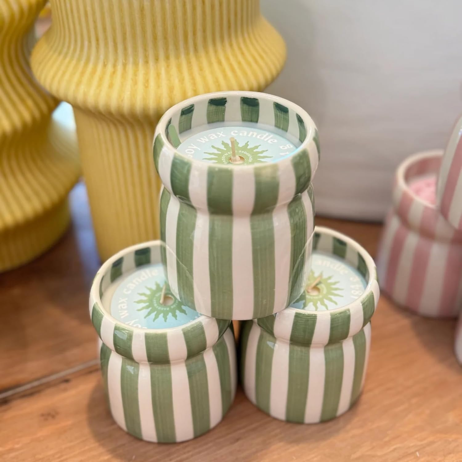 Paddywax Cabana Hand-Painted Scented Candle in Ceramic Reusable Food S