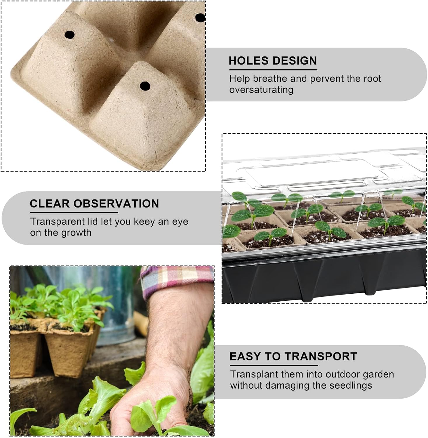 Aodaer 193 Pack Seed Starter Kit Including Seed Starter Tray Peat Pots