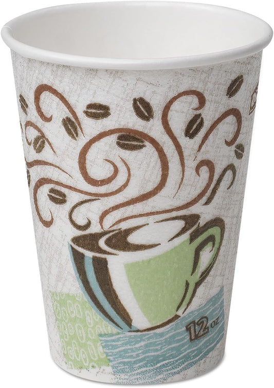 Dixie Hot Cups, Paper, 12oz, Coffee Dreams Design, 50/Pack