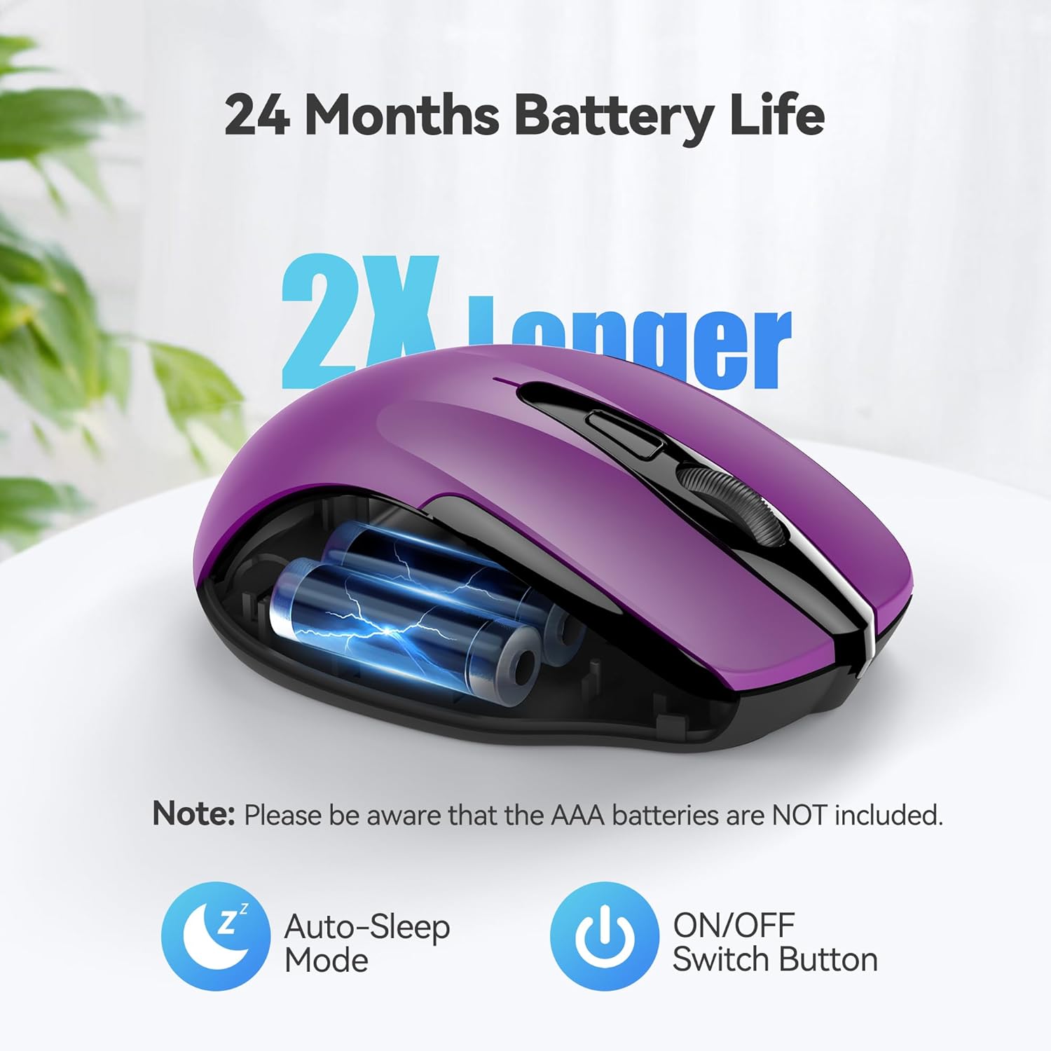 TECKNET Wireless Mouse, 2.4G Ergonomic Optical Mouse, Computer Mouse f
