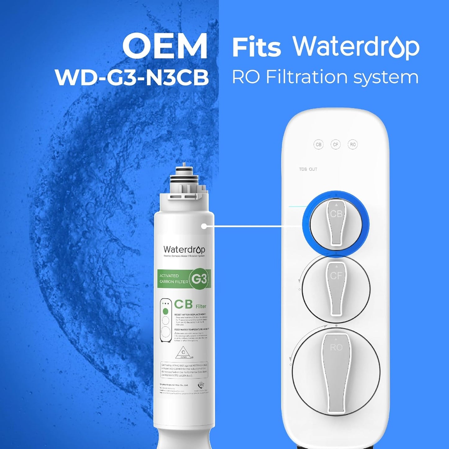 Waterdrop WD-G3-CB Filter, Replacement for WD-G3-W, WD-G3P600 and WD-G