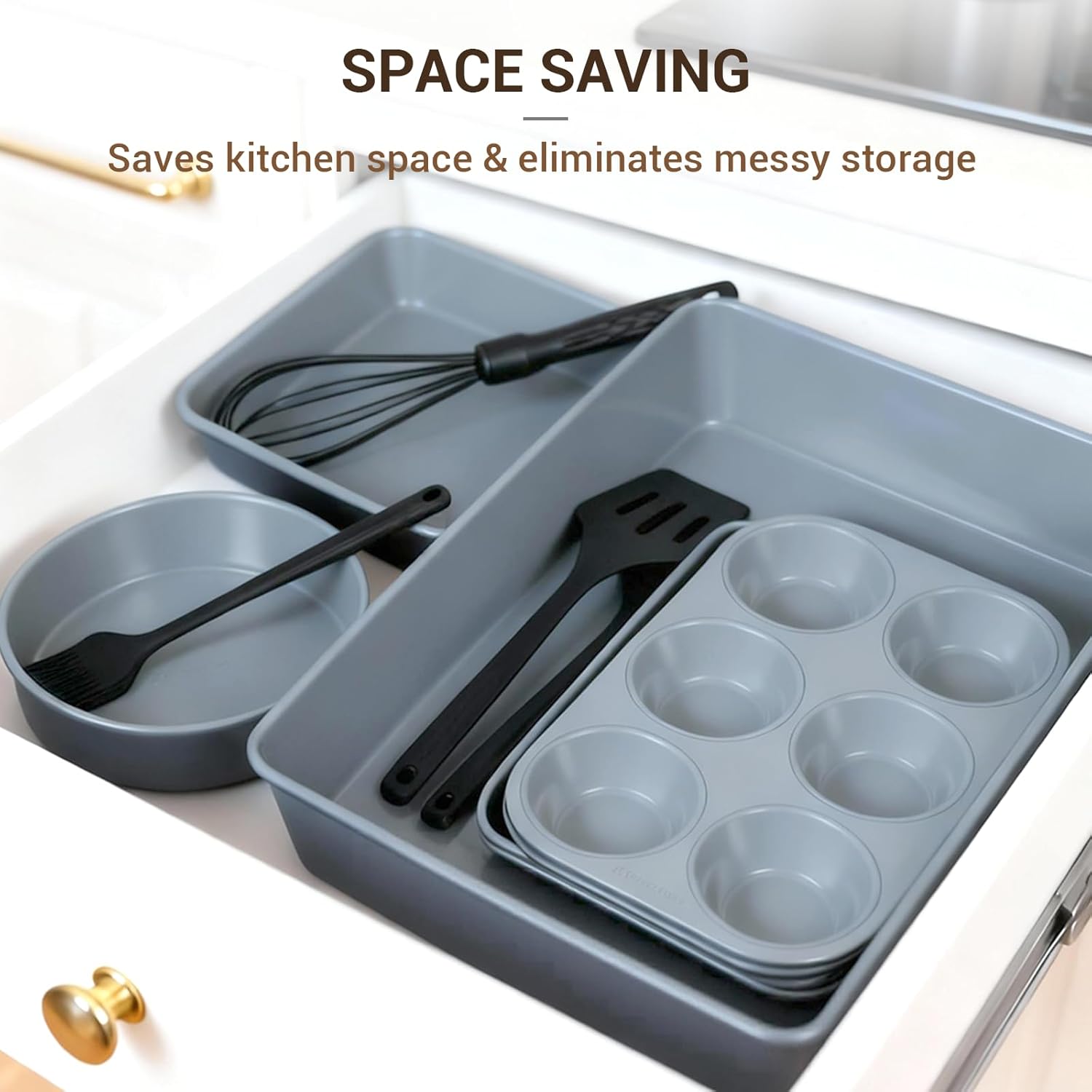 Ammeloo 22-Piece Baking Pans Set Stackable Bakeware Non Stick Baking S