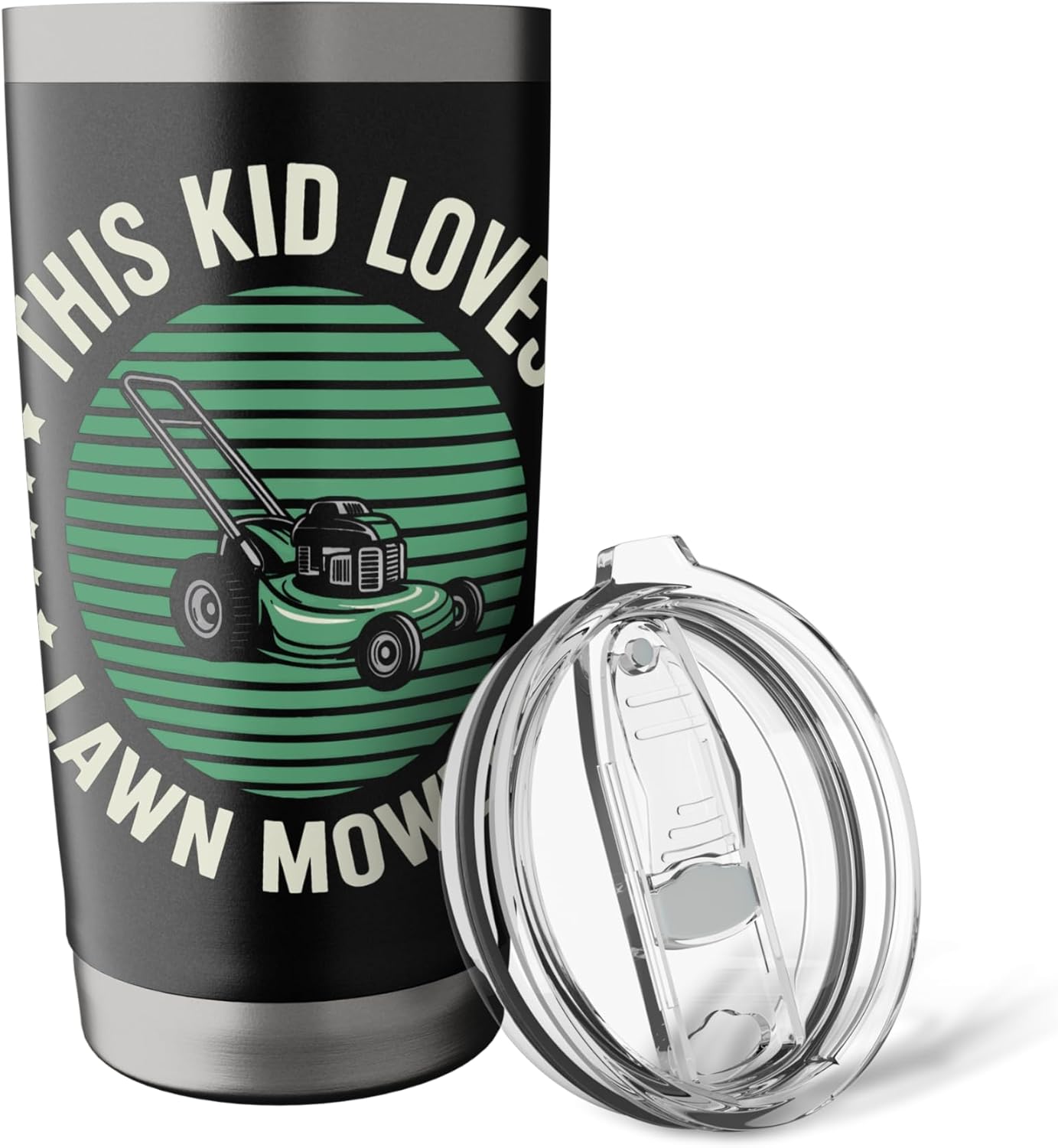 Lawn Care Enthusiast This Kid Loves Lawn Mowers Stainless Steel Insulated Tumbler