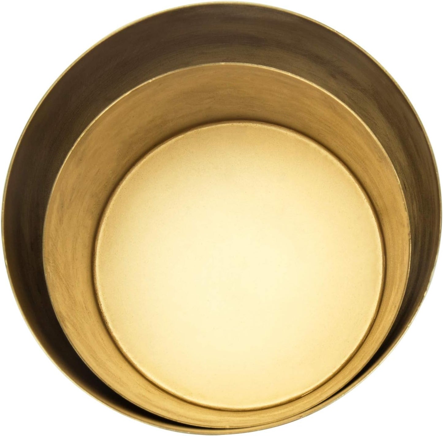 MyGift Modern Brushed Brass Plated Indoor Plant Pot, Cylindrical Metal Vase, 5 and 6 Inch, Set of 2 - Handcrafted in India