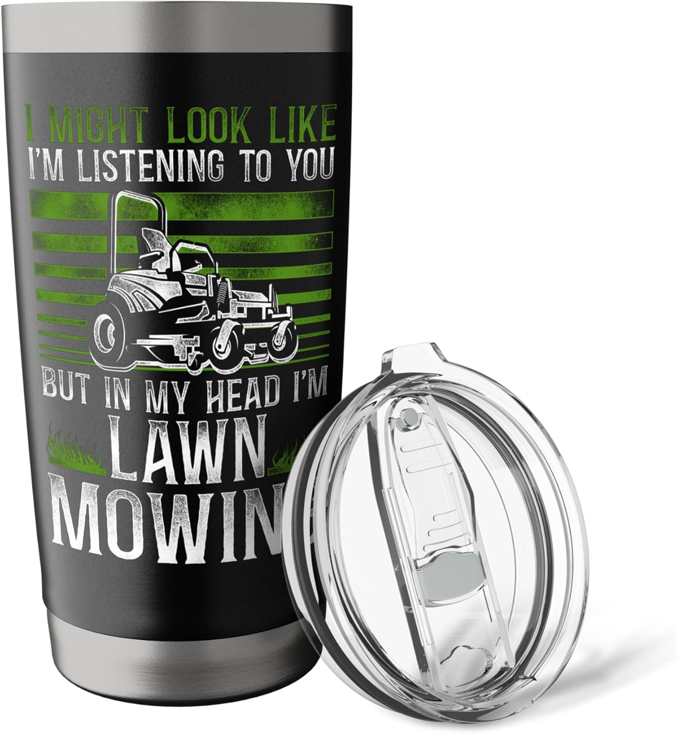 Lawn Mower Mowing Dad Father Landscaper Vintage Tractor I Stainless Steel Insulated Tumbler