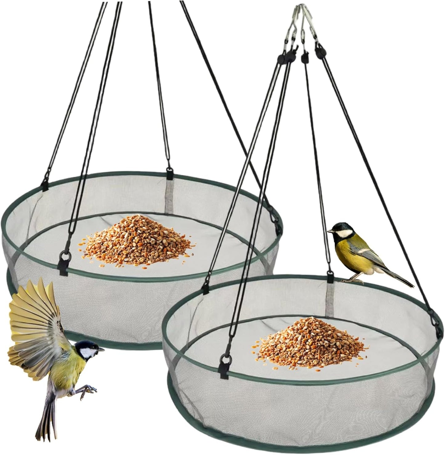 2-Pack Hanging Bird Feeder with Seed Catcher Tray, 20-Inch Wild Bird Feeders for Outdoors, Decoraciones interiores