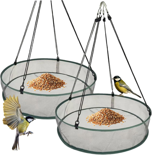 2-Pack Hanging Bird Feeder with Seed Catcher Tray, 20-Inch Wild Bird Feeders for Outdoors, Decoraciones interiores