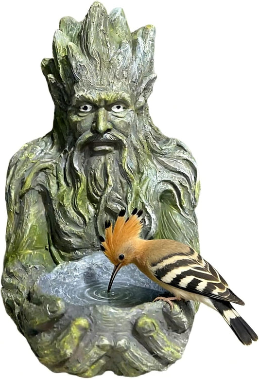 Bird Feeder Station, Outdoor Tree Feeder, Resin Sparrow Feeding Station for Backyard Patio Yard Porch, Millennial Ancient Tree Design, Weather Resistant Feeders, Easy to, Attracts Wild Birds