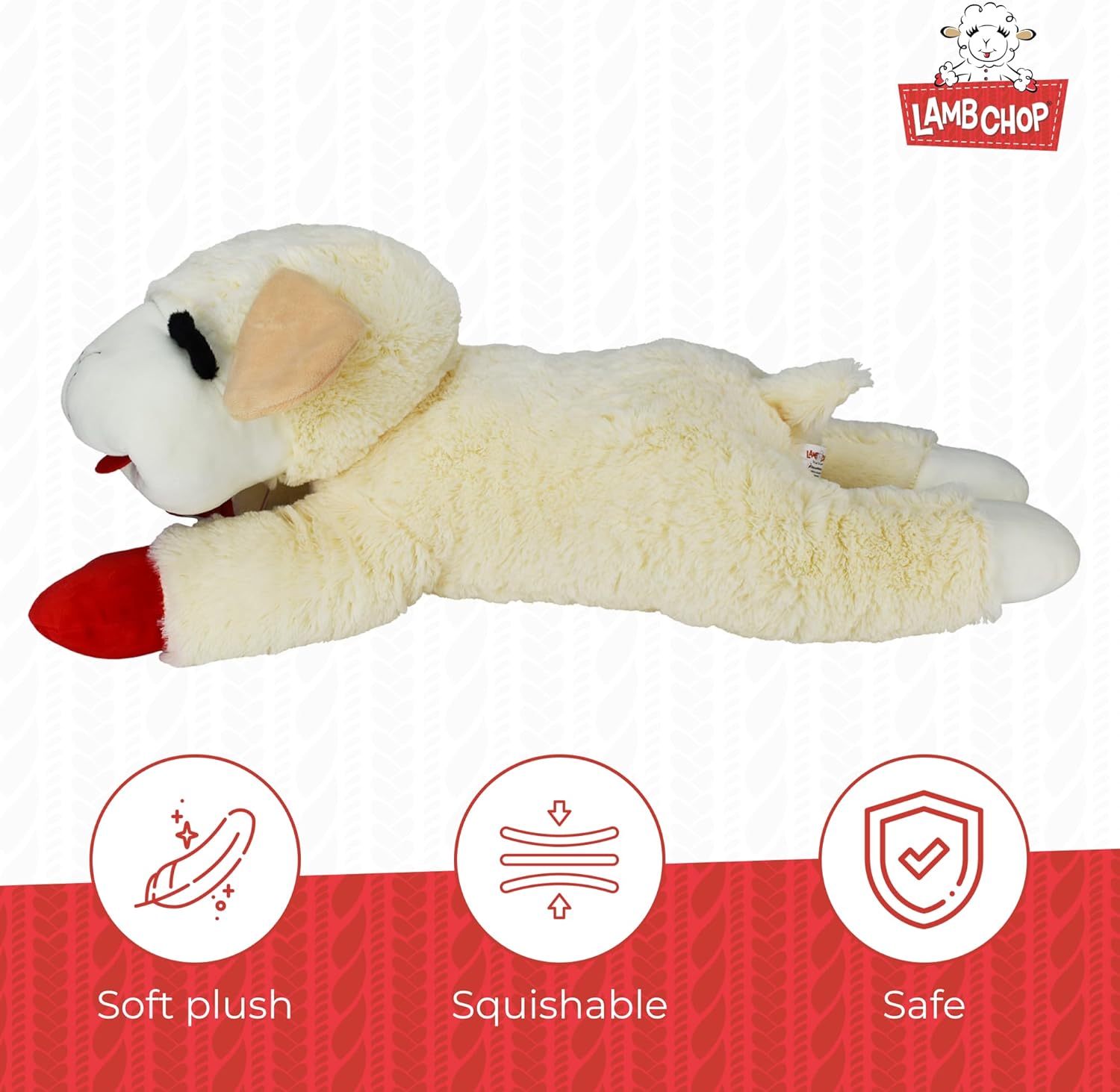 Multipet Lamb Chop Dog Plush Toy - Squeaky Toy for All Dogs - Extra So