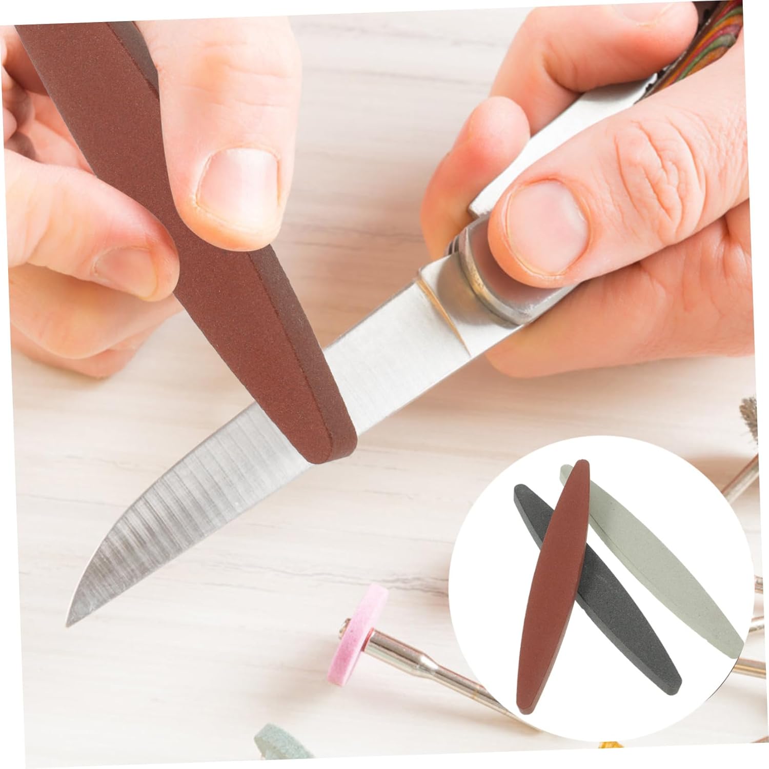 BESTOYARD 3pcs Portable Sharpener Tool for Kitchen and Garden Cutlery 