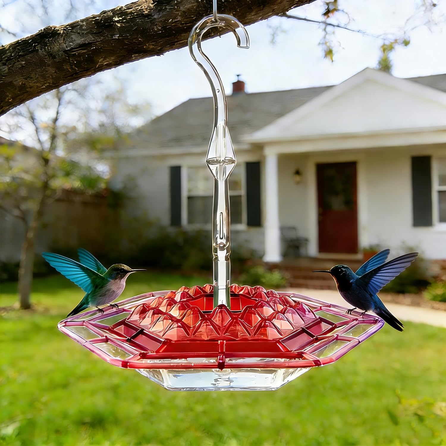 2 Pack Hummingbird Feeder for Outdoors Hanging,16 OZ Humming Birds Fee