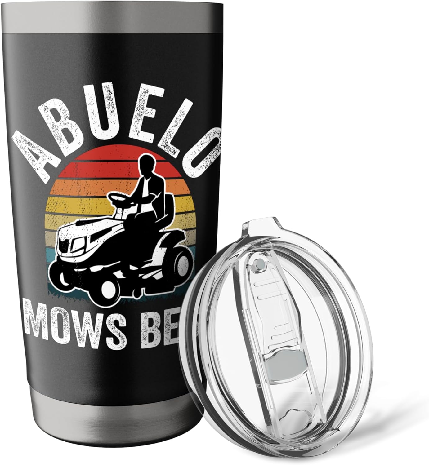 Abuelo Mows Best Funny Gardener Lawn Care Father's Day Stainless Steel Insulated Tumbler